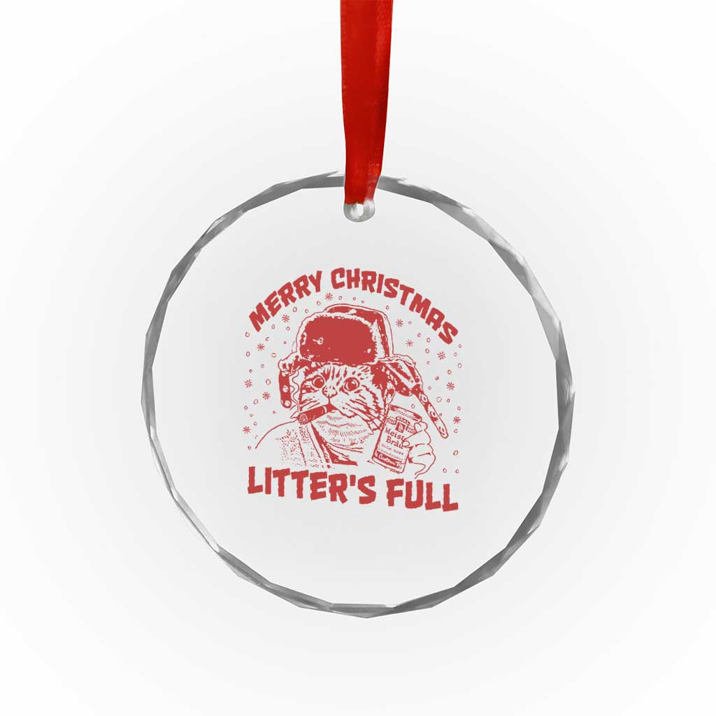 Litters Full Crystal Glass Ornament Funny Cat Christmas Vacation - Wonder Print Shop