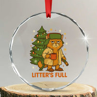 Litters Full Crystal Glass Ornament Funny Christmas Vacation Cat - Wonder Print Shop