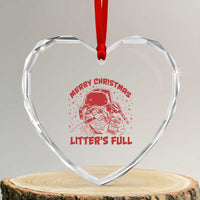 Litters Full Heart Crystal Glass Ornament Funny Cat Christmas Vacation - Wonder Print Shop