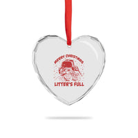 Litters Full Heart Crystal Glass Ornament Funny Cat Christmas Vacation - Wonder Print Shop