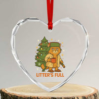 Litters Full Heart Crystal Glass Ornament Funny Christmas Vacation Cat - Wonder Print Shop