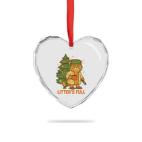 Litters Full Heart Crystal Glass Ornament Funny Christmas Vacation Cat - Wonder Print Shop