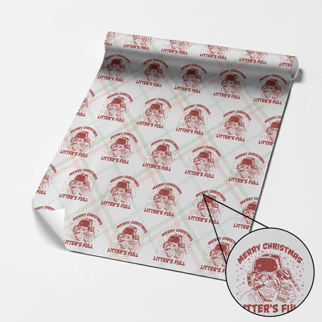 Litters Full Wrapping Paper Roll Funny Cat Christmas Vacation - Wonder Print Shop