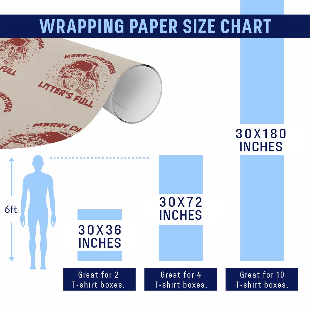 Litters Full Wrapping Paper Roll Funny Cat Christmas Vacation - Wonder Print Shop