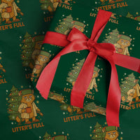 Litters Full Wrapping Paper Roll Funny Christmas Vacation Cat - Wonder Print Shop