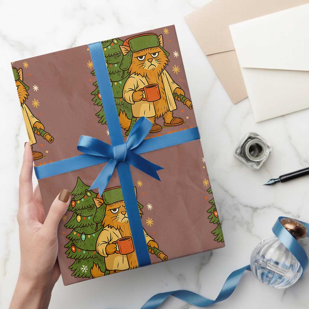 Litters Full Wrapping Paper Roll Funny Christmas Vacation Cat - Wonder Print Shop