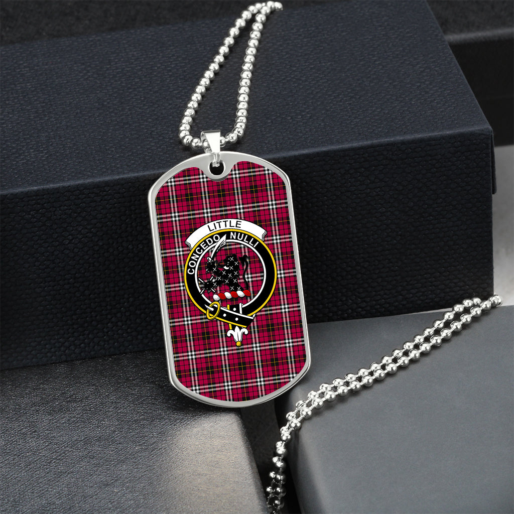 little-tartan-family-crest-silver-military-chain-dog-tag