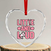 Little And Loud Quote Heart Crystal Glass Ornament Cheerleader Girl Sports Gift - Wonder Print Shop