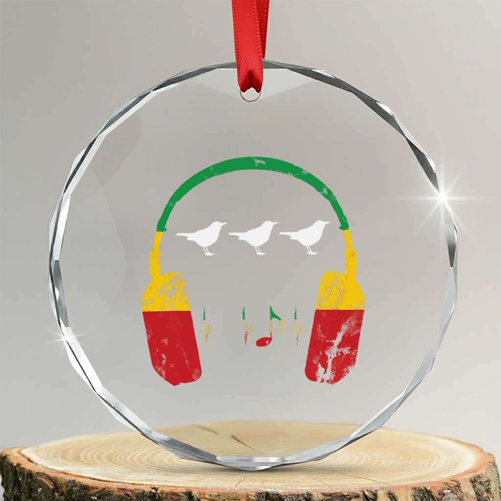 Little Birds Crystal Glass Ornament Rastafari Rasta Reggae Music Headphones Jamaican Pride - Wonder Print Shop