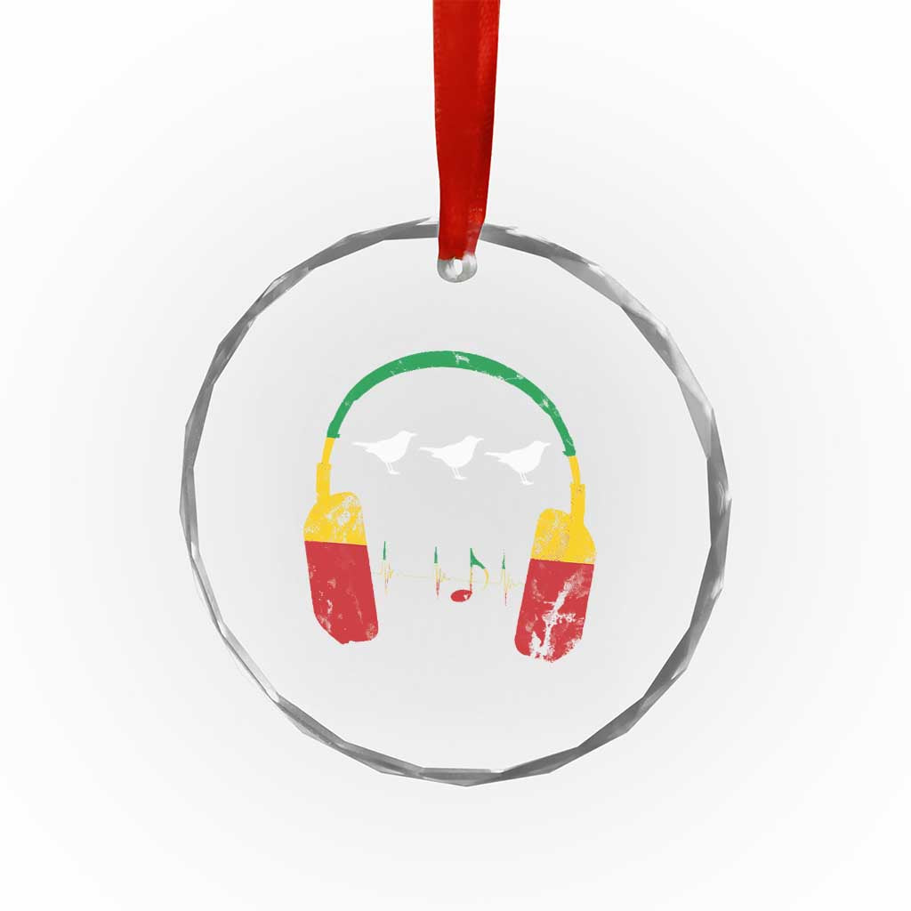 Little Birds Crystal Glass Ornament Rastafari Rasta Reggae Music Headphones Jamaican Pride - Wonder Print Shop