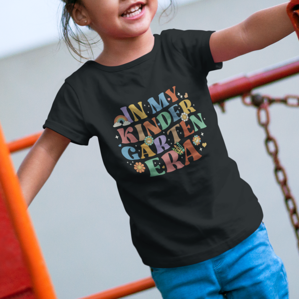 In My Kindergarten Era T Shirt For Kid First Day Of Kinder Retro Groovy - Wonder Print Shop