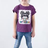 Hello 1st Grade T Shirt For Kid Cute Messy Bun Girls Back To School Tie Dye Bleached - Wonder Print Shop