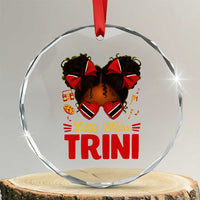 Little Miss Trinidad And Tobago Crystal Glass Ornament Afro Black Messy Bun Girl Trini Flag Bow