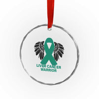 Liver Cancer Angel Warrior Wings Crystal Glass Ornament Green Ribbon Awareness Support Gift