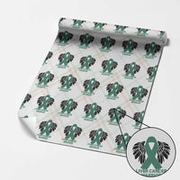 Liver Cancer Angel Warrior Wings Wrapping Paper Roll Green Ribbon Awareness Support Gift