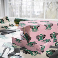 Liver Cancer Angel Warrior Wings Wrapping Paper Roll Green Ribbon Awareness Support Gift