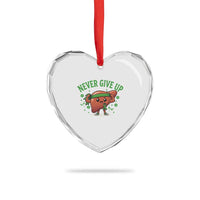 Liver Cancer Awareness Transplant Support Heart Crystal Glass Ornament Never Give Up Nurse Gift