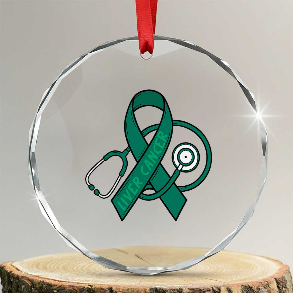 Liver Cancer Strong Nurse Warrior Crystal Glass Ornament Stethoscope Healthcare Support Gift