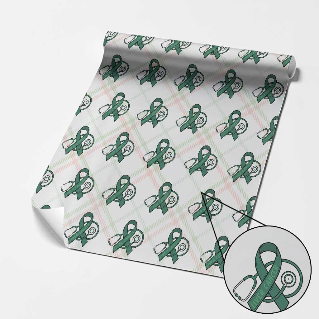 Liver Cancer Strong Nurse Warrior Wrapping Paper Roll Stethoscope Healthcare Support Gift