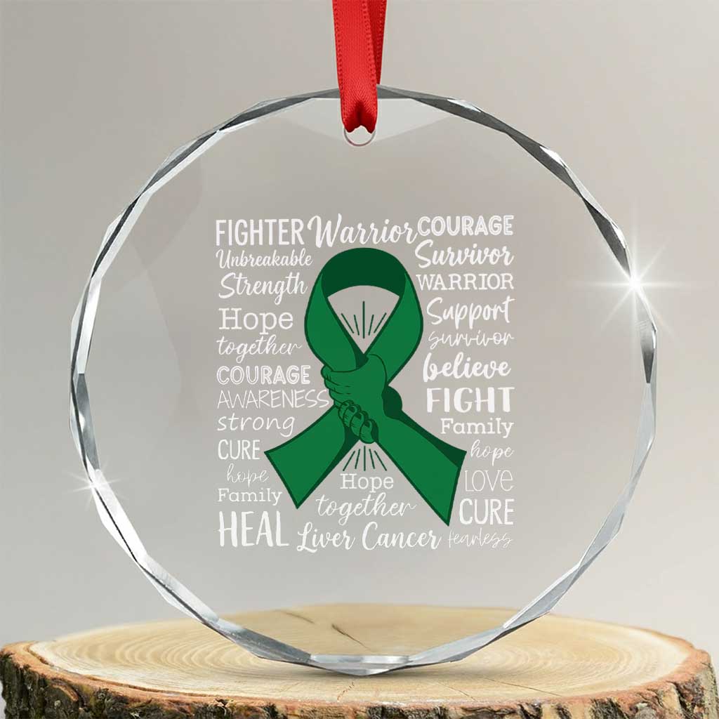Liver Cancer Support Gift Crystal Glass Ornament Fearless Unbreakable Warrior Hope