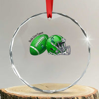 Liver Cancer Support Gift Crystal Glass Ornament October Tackle Cancer Football