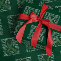 Liver Cancer Support Gift Wrapping Paper Roll Fearless Unbreakable Warrior Hope