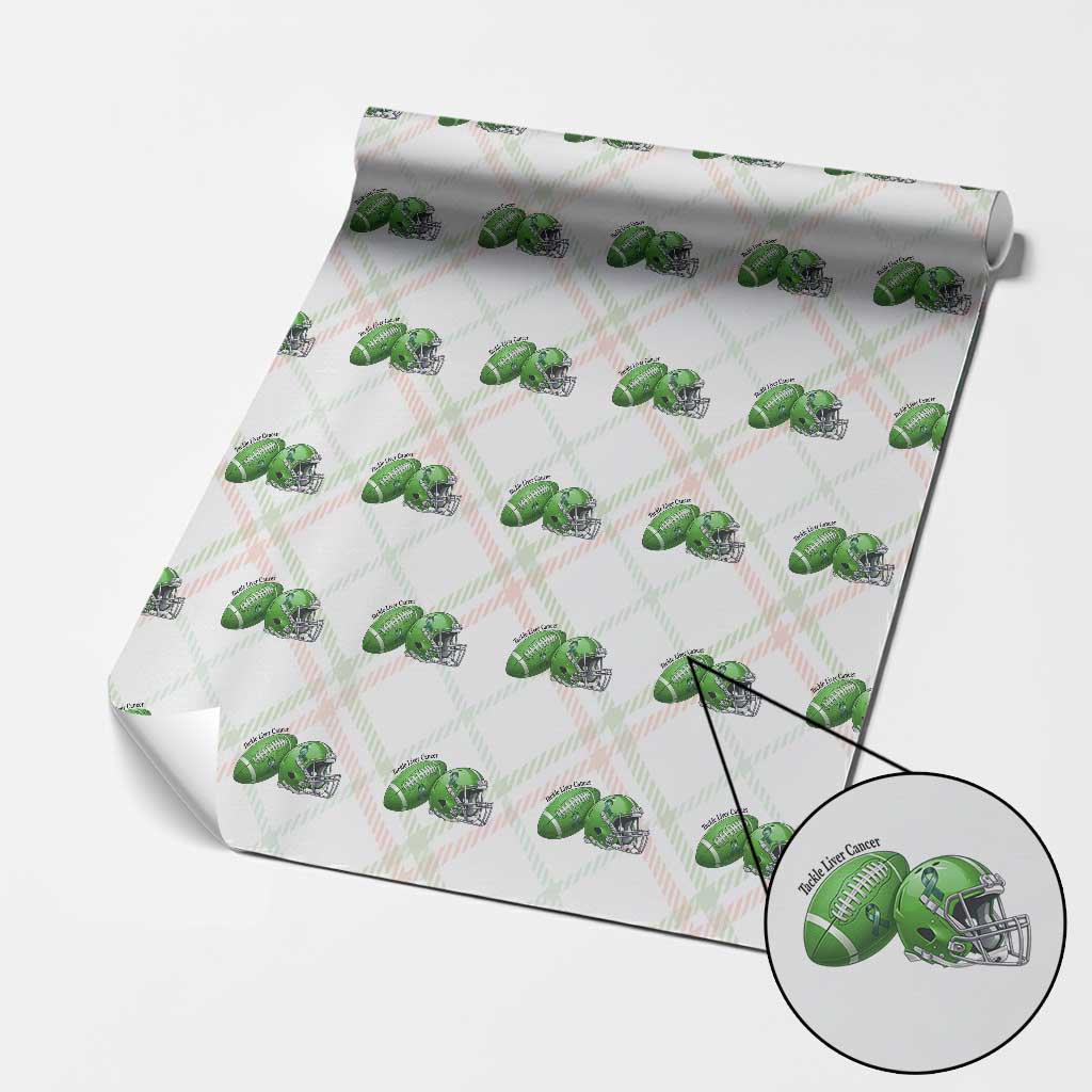 Liver Cancer Support Gift Wrapping Paper Roll October Tackle Cancer Football