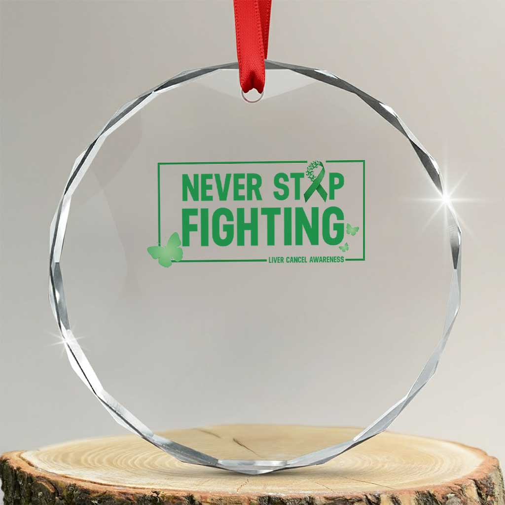 Liver Cancer Warrior Crystal Glass Ornament Never Stop Fighting Support Gift