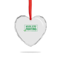 Liver Cancer Warrior Heart Crystal Glass Ornament Never Stop Fighting Support Gift