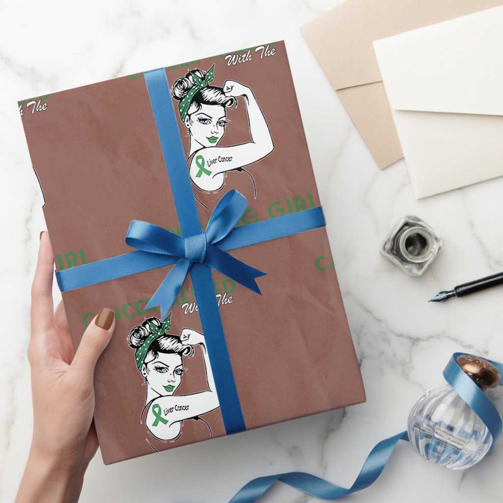 Liver Cancer Warrior Unbreakable Gift Wrapping Paper Roll Cancer Messed With The Wrong Girl