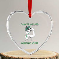 Liver Cancer Warrior Unbreakable Gift Heart Crystal Glass Ornament Cancer Messed With The Wrong Girl