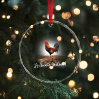 Lo Siento Wilson Funny Chicken Floating Meme Crystal Glass Ornament Dramatic Rooster Parody Spanish Apology