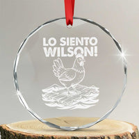 Lo Siento Wilson Funny Chicken Floating Meme Crystal Glass Ornament Viral Rooster Spanish Apology Trend