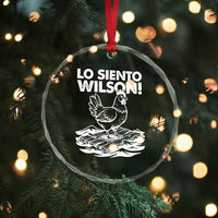 Lo Siento Wilson Funny Chicken Floating Meme Crystal Glass Ornament Viral Rooster Spanish Apology Trend