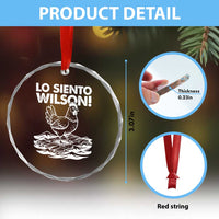 Lo Siento Wilson Funny Chicken Floating Meme Crystal Glass Ornament Viral Rooster Spanish Apology Trend
