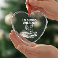 Lo Siento Wilson Funny Chicken Floating Meme Heart Crystal Glass Ornament Viral Rooster Spanish Apology Trend