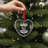 Lo Siento Wilson Funny Chicken Floating Meme Heart Crystal Glass Ornament Viral Rooster Spanish Apology Trend
