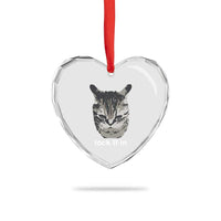 Lock TF In Cat Heart Crystal Glass Ornament Funny Gen Z Meme
