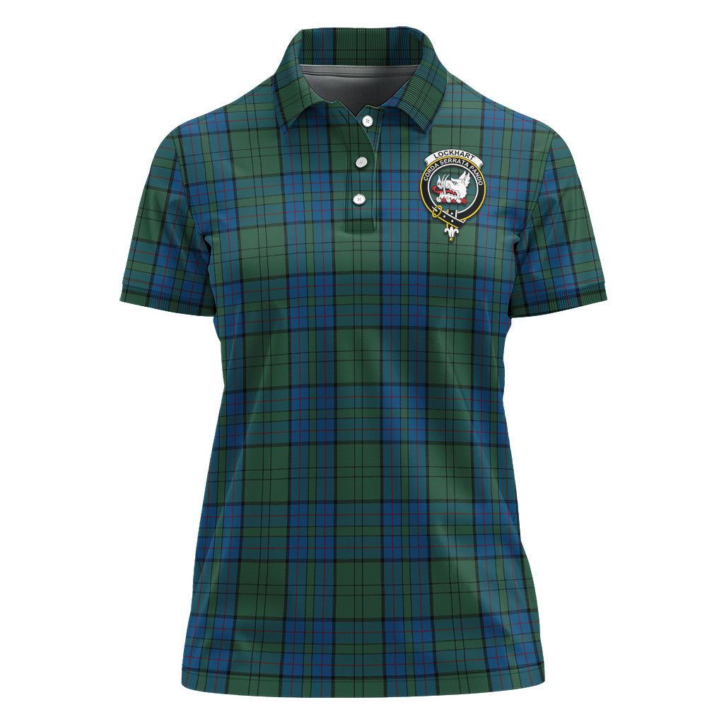 lockhart-family-crest-tartan-golf-polo-for-women-tartan-womens-polo-shirts