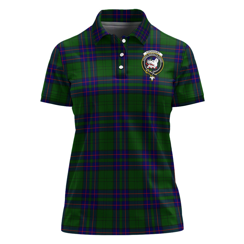 lockhart-modern-family-crest-tartan-golf-polo-for-women-tartan-womens-polo-shirts