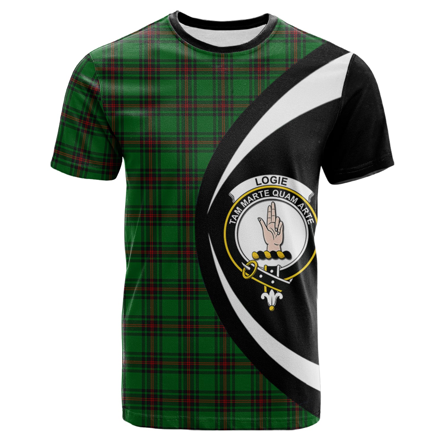 scottish-logie-clan-crest-circle-style-tartan-t-shirt
