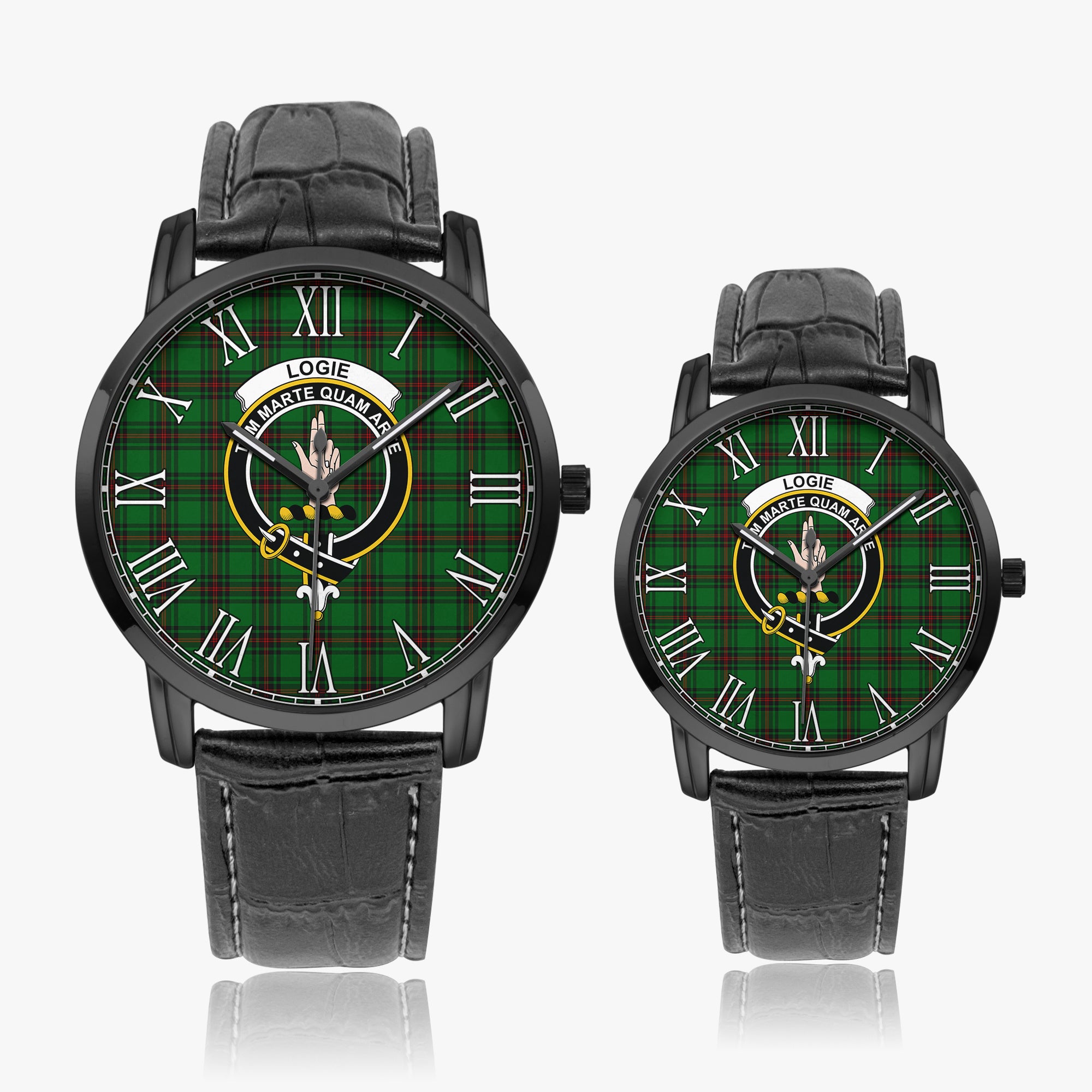 logie-family-crest-quartz-watch-with-leather-strap-tartan-instafamous-quartz-leather-strap-watch