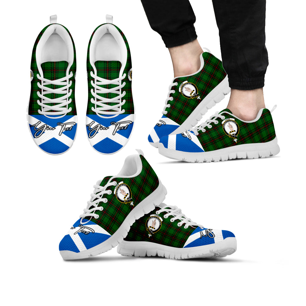 logie-family-crest-tartan-sneaker-tartan-plaid-with-scotland-flag-shoes-personalized-your-signature