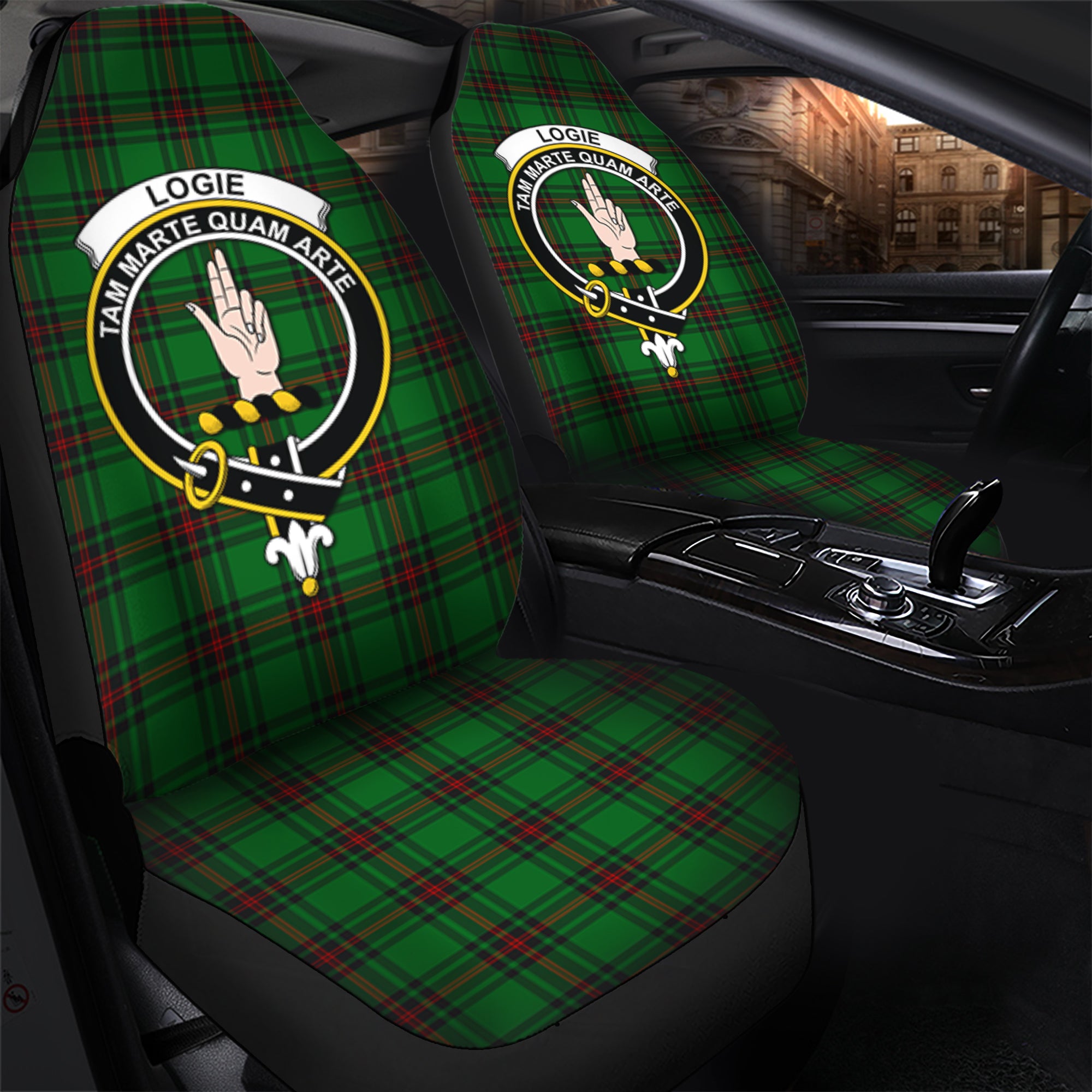 Logie Clan Tartan Car Seat Cover, Family Crest Tartan Seat Cover TS23