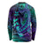 Custom Personalised Polynesian Long Sleeve Shirt Purple Paradise Hawaiian Tribal Hammerhead Shark - Wonder Print Shop