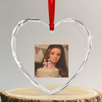 Look Who's 25 Heart Crystal Glass Ornament Funny Birthday Doll Face Meme