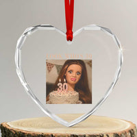 Look Who's 30 Heart Crystal Glass Ornament Funny Birthday Doll Face Meme