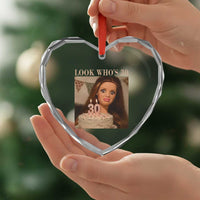 Look Who's 30 Heart Crystal Glass Ornament Funny Birthday Doll Face Meme
