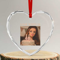 Look Who's 40 Heart Crystal Glass Ornament Funny Birthday Doll Face Meme