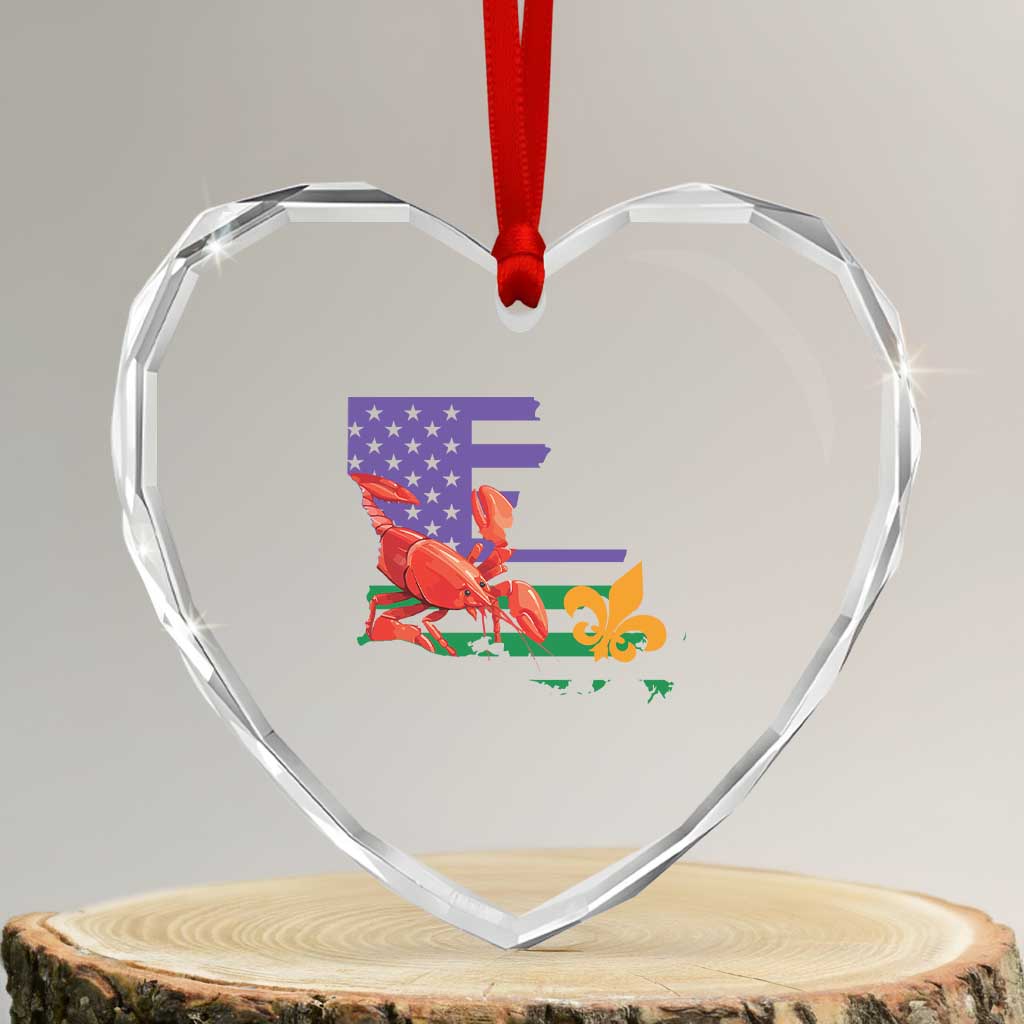 Louisiana Heart Crystal Glass Ornament Louisiana New Orleans Party Custume Beads - Wonder Print Shop